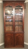 EARLY MAHOGANY CABINET WITH GOTHIC ARCH DOORS