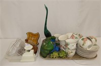 Cheese Tray, Partial Set of Dishes, Corn Holders,