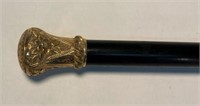 EBONY WALKING STICK WITH GOLD FILL TOP