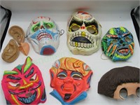 Lot of VTG Halloween masks c 1960s-70s