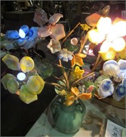 Working handblown  glass lamp-flowers & leaves