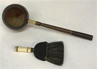 TWO SAILOR MADE ITEMS: BONE HANDLE COCONUT DIPPER