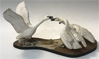 STAN SPARRE CARVING OF THREE SWANS