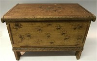 EARLY 19TH C. MINIATURE PINE LIFT TOP CHEST