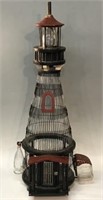 FOLK ART LIGHTHOUSE FORM BIRDCAGE