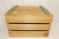 Stencilled Wooden Crate with Lid