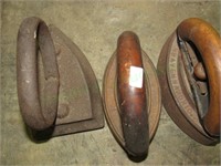 Antique/Primative irons w/handles. AC Williams