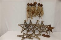 Tray of Rustic Christmas Decorations