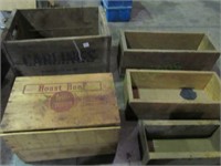VTG wooden boxes Swift Roast Beef; Carling's