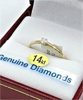 Gold Diamond Solitaire Engagement Ring