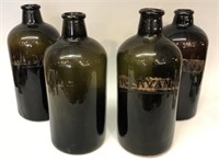 LOT OF FOUR EARLY MASTER APOTHECARY BOTTLES