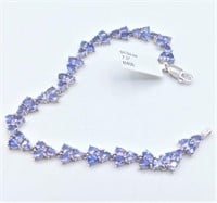 Sterling Tanzanite and White Sapphire Bracelet