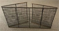 EARLY BRASS AND WIREWORK FOLDING FIREPLACE SCREEN