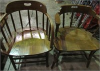set of 2 railroad depot chairs-great condition