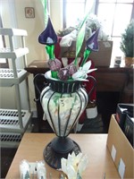 Large Decorator Vase with Glass Flowers