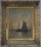 ROBERT PEARSON OIL ON BOARD OF A SAILBOAT