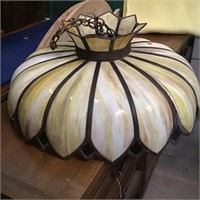 27" Opaque Stained Glass Hanging Lamp