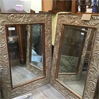 Set of 2 Carved & Arched Mirrors