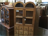 Twin Dome Cabinet w/ 16 Apothacary Drawers