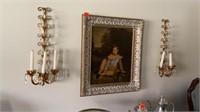 Framed Picture and Wall Sconces