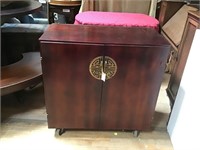 Vintage Mid Century Cabinet w/ Oriental Hardware