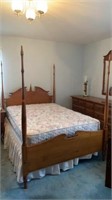 Full 4 post bed - mattress and bed frame
