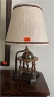 Wooden based globe lamp