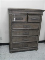 PAINTED SIX DRAWER CHEST-DAMAGED