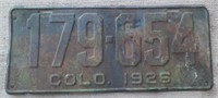1925 Colorado License Plate
