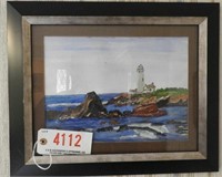 Original framed watercolor of New England