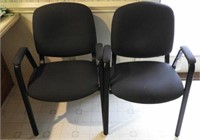 Pair of Upholstered side waiting chairs