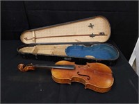 Vintage German violin in wooden case, as is