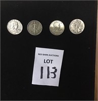 1936, 1944, 1961,1962 Franklin half dollars &