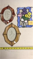 3 hanging stained glass