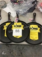 1 LOT (3) LODGE CAST IRON PANS