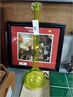 Large Art Glass Signed Vase
