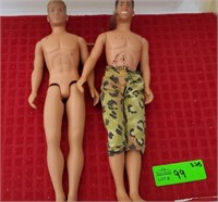 2 Hasbro male dolls with hair rat tails