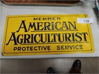 "American Agriculturalist" Tin Sign