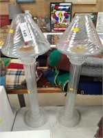 (2) Glass Fuel Canister Lamps