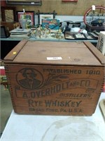 "A. Overholt Rye Whiskey" Wooden Box