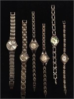 (6) Silver Tone Fashion Watches