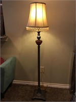 Decorative Pole Lamp w/Beaded Shade