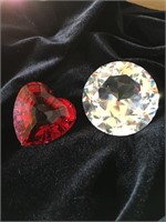 Swarovski Crystals w/ Diamond Shape & Red Heart