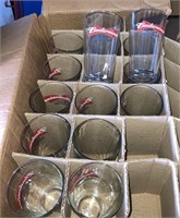 Case of 14 Budweiser Glasses