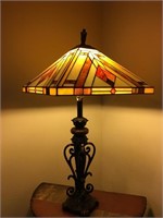 Stained Glass & Metal Table Lamp