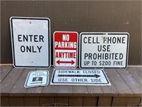 (5) Various Street Warning & Directional Signs