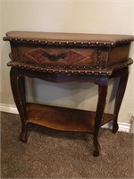 Leather Side Table w/Drawer