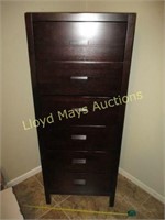 Wood Lingerie Chest - Upright 6 Drawer Cabinet