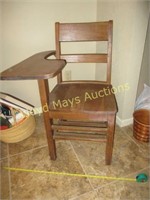 Antique Oak School Desk - Writing Chair