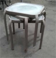 Lot 3 16" Square Glass Patio Tables